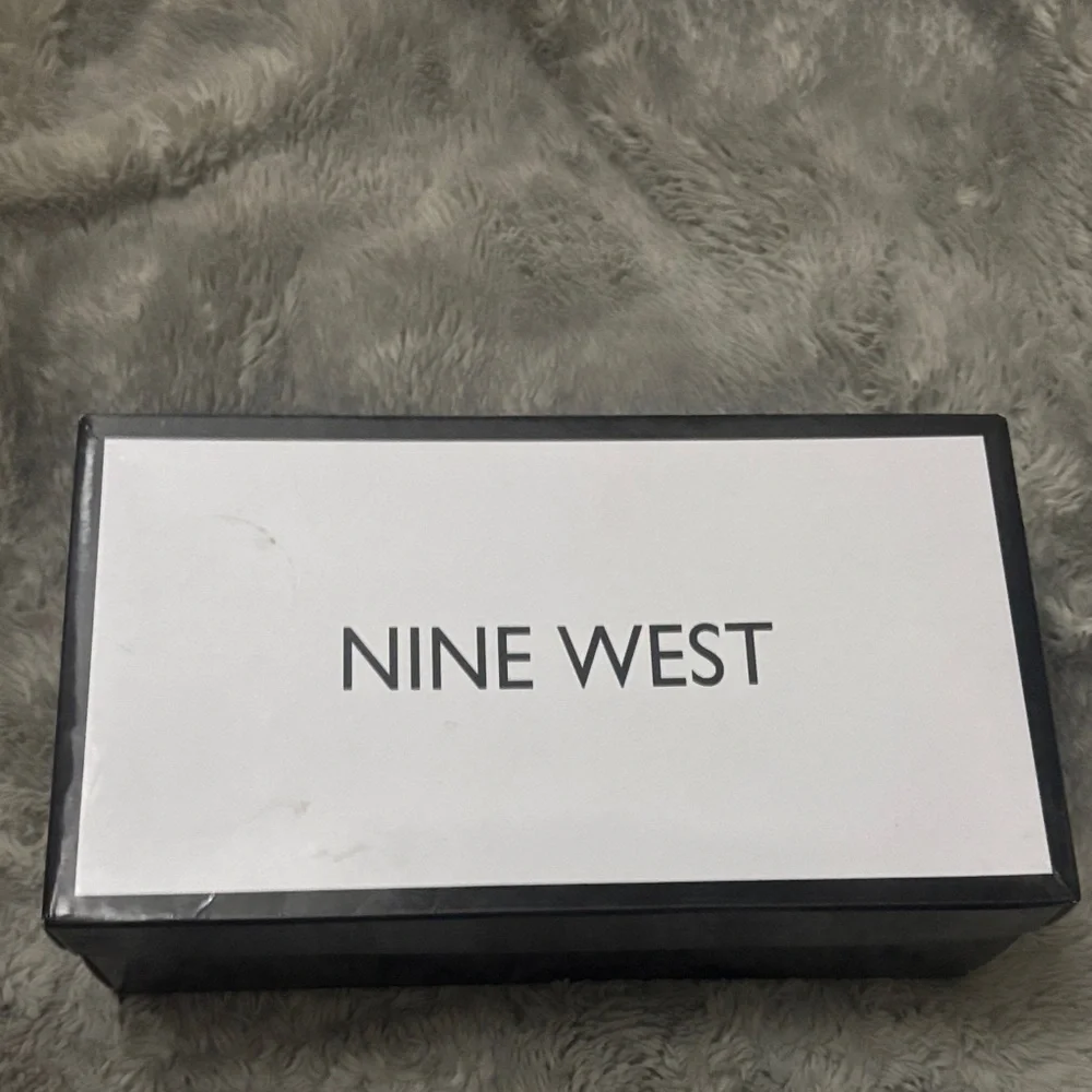 Nine West Black Pointed-Toe Flats with Stud Accent